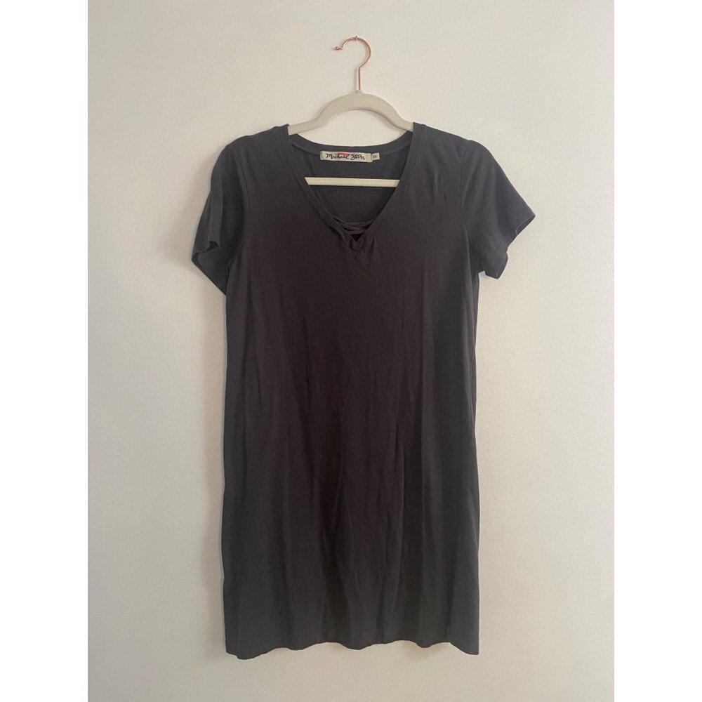 Michael Stars Women’s Charcoal V-Neck Mini Dress Size XS Cotton & Modal